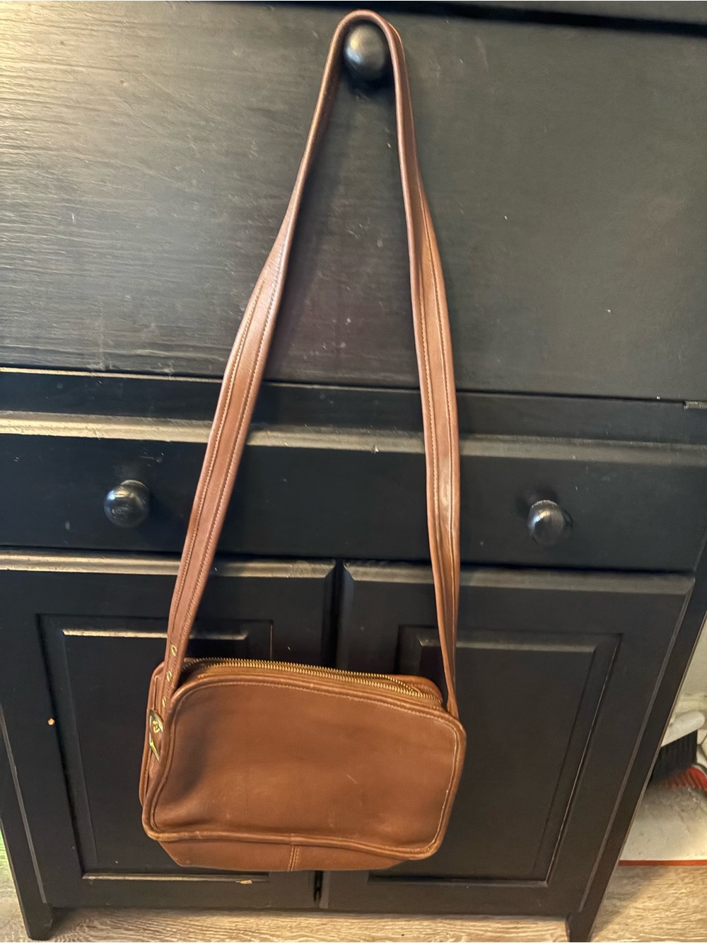Classic Coach Vintage East-West Brown Leather Compartment Bag